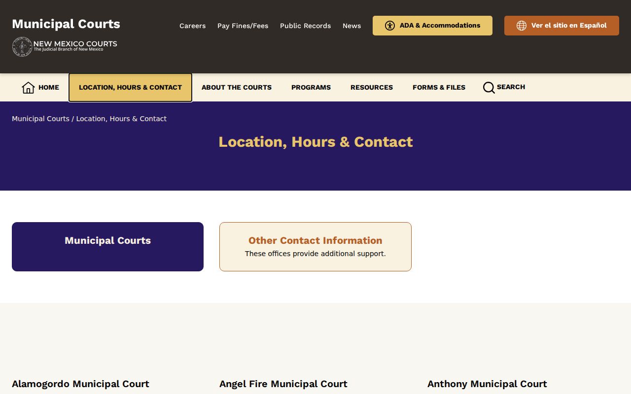 Official New Mexico municipal court directory for Fort Sumner